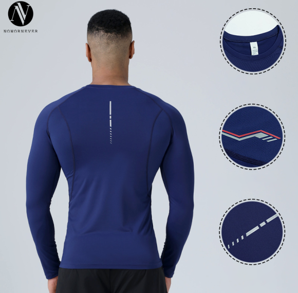 Men's Grid Fleece Compression Long Sleeve Top OEM/ODM Wholesale Supplier for Warm Breathable Fitness Activewear Brands.AL68131