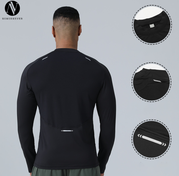 Long Sleeve Base Layer T-Shirt Custom OEM ODM Manufacturer: Men's Moisture-Wicking Sports & Activewear, Bulk Supply for Importers.AL68135