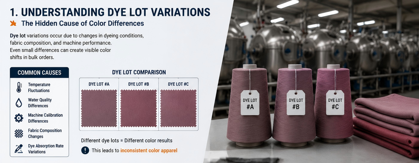Preventing Color Differences Between Samples and Bulk Orders Consistent Color Apparel, Garment Color Matching, and Dye Lot Variations in Sportswear Manufacturing