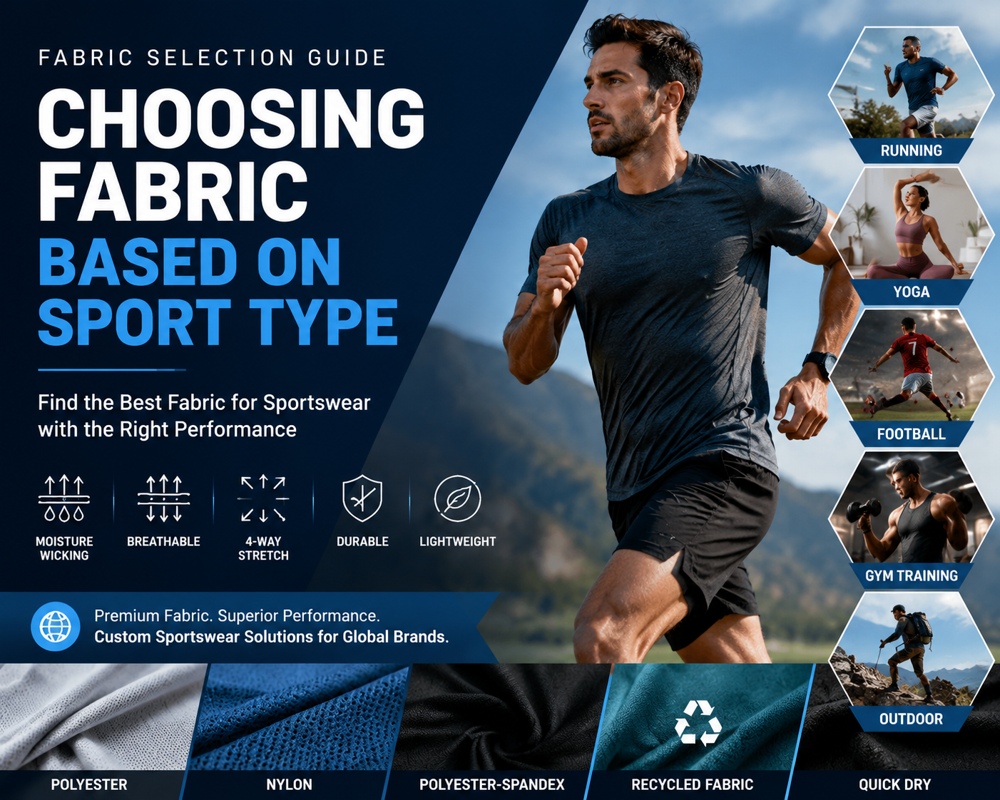 Choosing Fabric Based on Sport Type: A Complete Fabric Selection Guide for Sportswear Brands