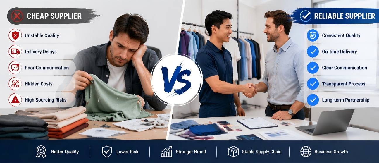 Cheap Supplier vs Reliable Supplier Wholesale Clothing Supplier Evaluation Criteria for Global Buyers