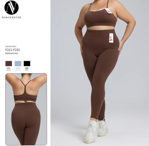 Plus Size Lycra Yoga Set OEM/ODM Manufacturer for Women's Slim Fit Activewear & Gym Fitness Suits, Wholesale Supply for Brands & Distributors.F231-221