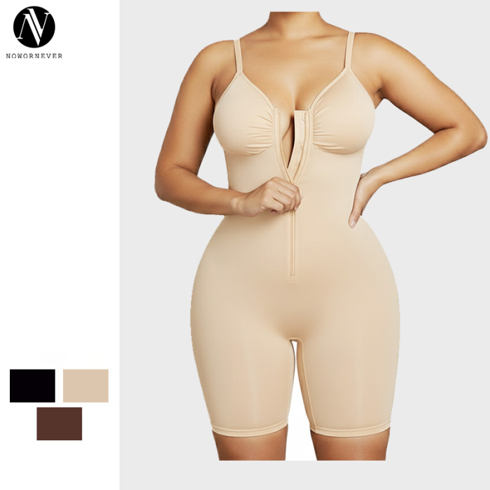 Zippered Bodysuit Shapewear OEM ODM Wholesale Supplier for High-Stretch Tummy Control Slim Fit Activewear & Lingerie Brands, Custom Private Label Manufacturing.MT001028
