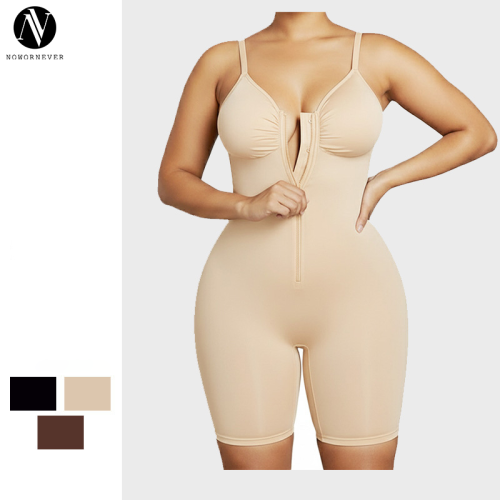Zippered Bodysuit Shapewear OEM ODM Wholesale Supplier for High-Stretch Tummy Control Slim Fit Activewear & Lingerie Brands, Custom Private Label Manufacturing.MT001028