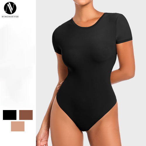 Tummy Control Shapewear Bodysuit Wholesale Supplier | OEM/ODM Double Layer Short Sleeve Body Shaping Apparel Manufacturer for Brands & Global DistributionMT000327