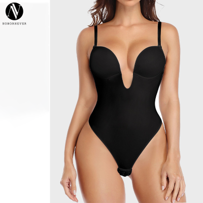Slim Fit Deep V Body Shaper OEM ODM Supplier for Lingerie & Bodyshape Wear Brands, Custom Tummy Control Thong Back Design for Wholesale Production.MT000111B
