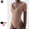 OEM ODM Wholesale Plus Size Body Sculpting Bodysuit Supplier | Short Sleeve Tummy Control Butt-Lift Shapewear for Brands, Retailers & DistributorsMT000445.