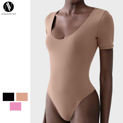 OEM ODM Wholesale Plus Size Body Sculpting Bodysuit Supplier | Short Sleeve Tummy Control Butt-Lift Shapewear for Brands, Retailers & DistributorsMT000445.