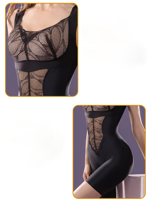 OEM/ODM Factory Direct: Tummy Control Waist Trainer Bodysuit, Lace Rear-Open Design, Built-in Bra, Butt-Lift for Wholesale & Bulk Supply.2978