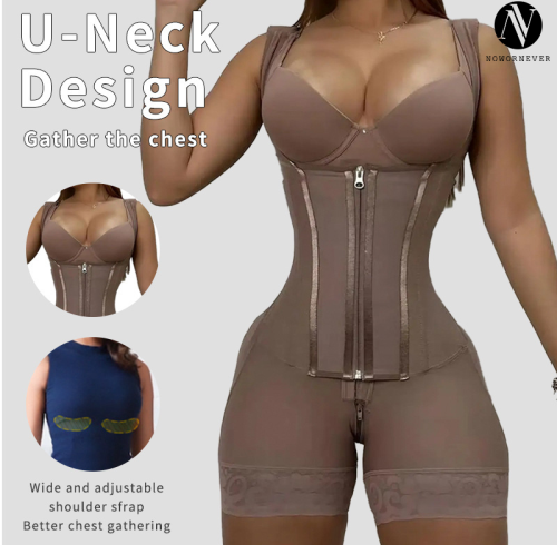 Plus Size Full Body Shapewear Bodysuit OEM ODM Wholesale Manufacturer | Firm Control, Tummy & Butt Lift, Hook-and-Eye Zipper Custom Private Label Production for Apparel BrandsQW0014
