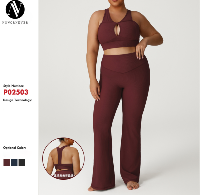 Plus Size Yoga Set OEM ODM Wholesale Manufacturer | High-Waist Tummy Control Activewear up to 300 lbs for Brands | Custom Private Label Bulk SupplyP02503