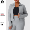 Plus Size Yoga Jacket OEM/ODM Manufacturer, Fall/Winter Warm Long Sleeve Sports Top for Brands & Wholesalers, Custom Activewear ProductionP02517