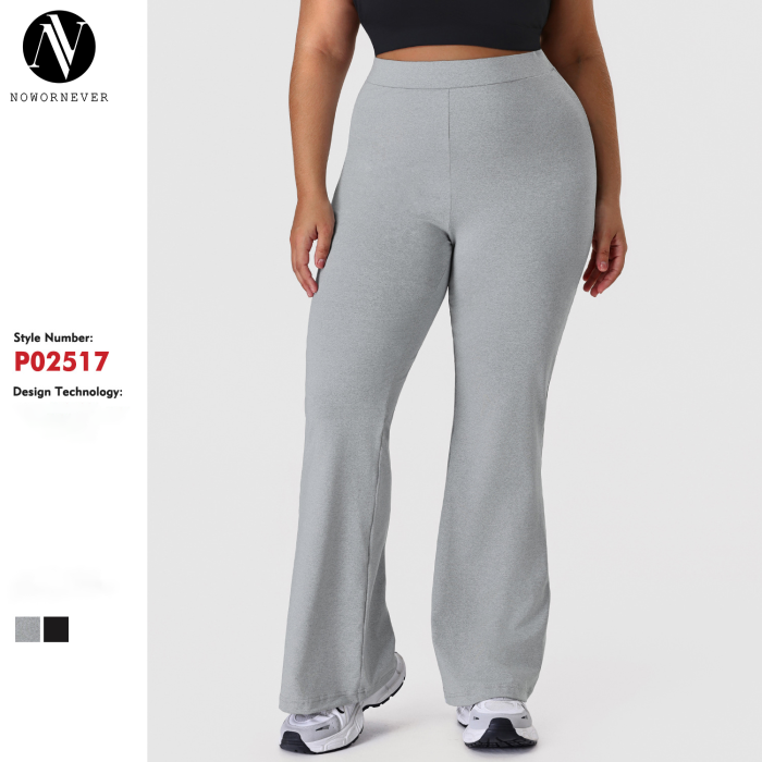 OEM ODM Plus Size Flared Yoga Pants for Women | High-Stretch Bell Bottom Casual Apparel Manufacturer & Wholesale Supplier for Brands & RetailersP02517