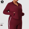 Sourcing Agent & ODM Supplier for Plus Size Stand Collar Windproof Yoga Jackets | Contract Manufacturing of Sports & Gym Fitness Wear with Custom DesignP02527-W