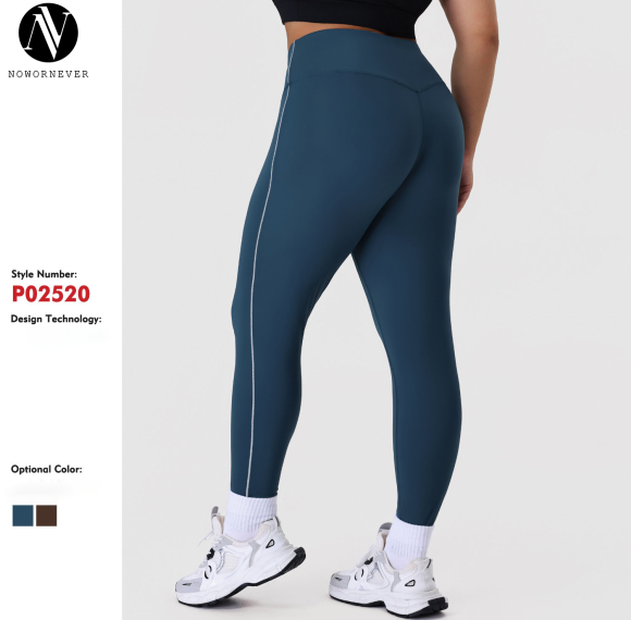 Wholesale Plus Size Activewear Leggings & Custom Gym Pants Supplier | Factory Direct OEM/ODM High-Stretch Sportswear for Curvy Women's BrandsP02520-K