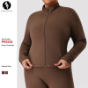 Plus Size Yoga Jacket OEM ODM Wholesale Manufacturer – Stand Collar Zip-Up Tummy Control Long Sleeve Activewear Supplier for Private Label BrandsP02526-W