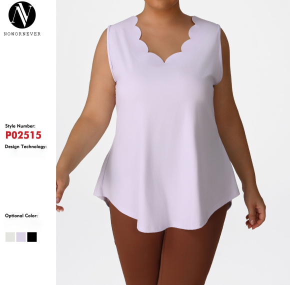 Wholesale Plus Size Activewear Tank Top Supplier | Custom Hip Coverage Yoga Tops Manufacturing for Brands & Retailers | ODM/OEM Fitness ApparelP02515