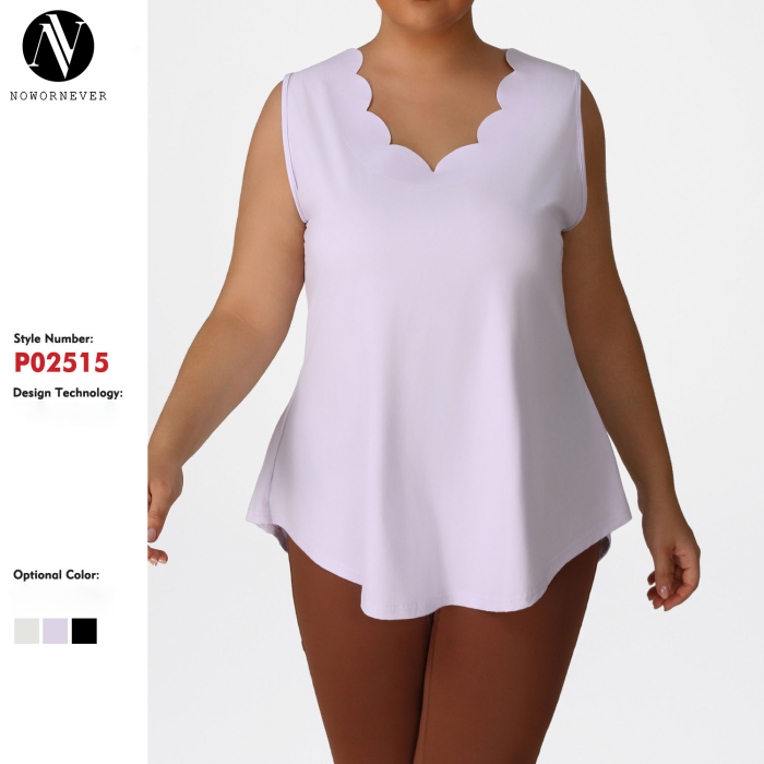 Wholesale Plus Size Activewear Tank Top Supplier | Custom Hip Coverage Yoga Tops Manufacturing for Brands & Retailers | ODM/OEM Fitness ApparelP02515