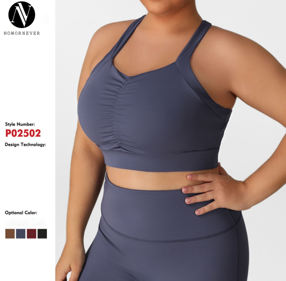 Plus Size Sports Bra OEM/ODM Manufacturer & Wholesale Supplier: Shockproof High Support Padded Fitness Yoga Activewear, Custom Production for Brands.P02502-B