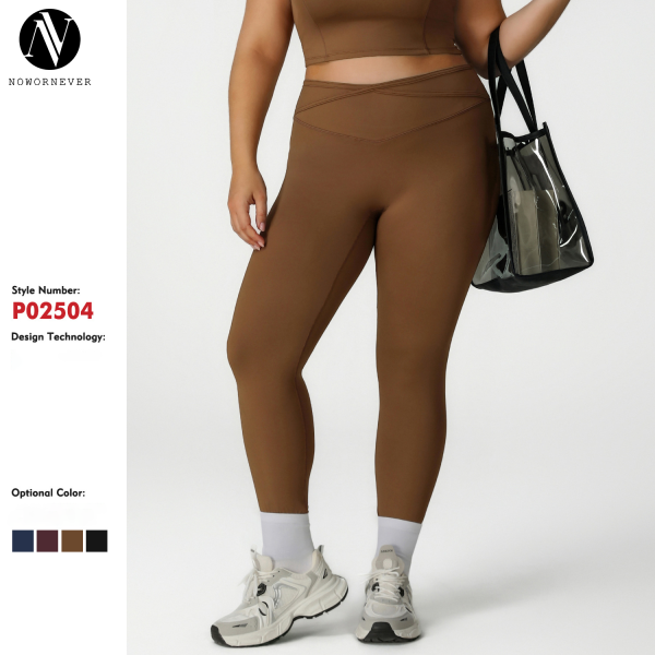Plus Size Nude-Feel Yoga Pants OEM ODM Wholesale Supplier – High-Waist Tummy Control 7/8 Peach Lift Activewear for Custom Label ManufacturingP02504-P