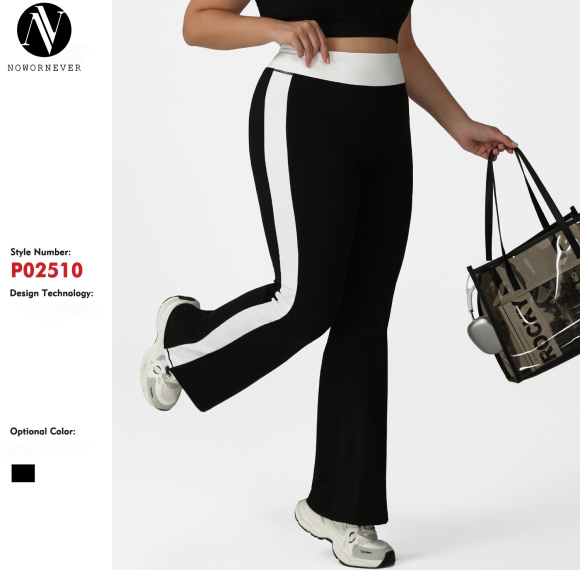 Plus Size Wide-Leg Activewear Pants OEM ODM Wholesale Supplier for High-Waist Color Block Yoga Apparel Custom Manufacturing for Brands & DistributorsP02510