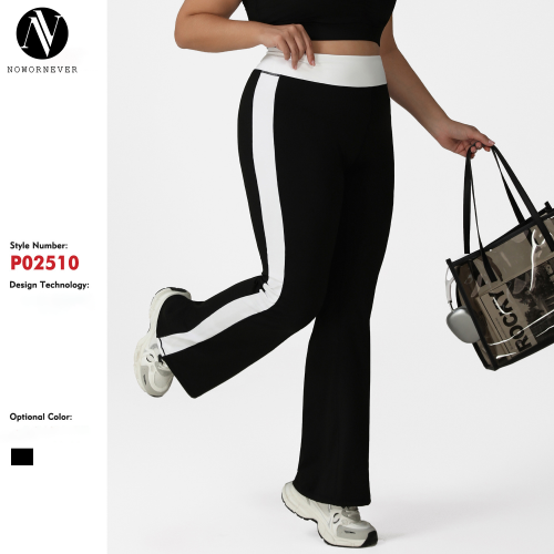 Plus Size Wide-Leg Activewear Pants OEM ODM Wholesale Supplier for High-Waist Color Block Yoga Apparel Custom Manufacturing for Brands & DistributorsP02510
