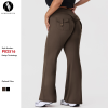 Plus Size Bootcut Yoga Pants OEM ODM Manufacturer & Wholesale Supplier for High-Waist Peach Lift Activewear with Pockets, Custom Bulk ProductionP02516