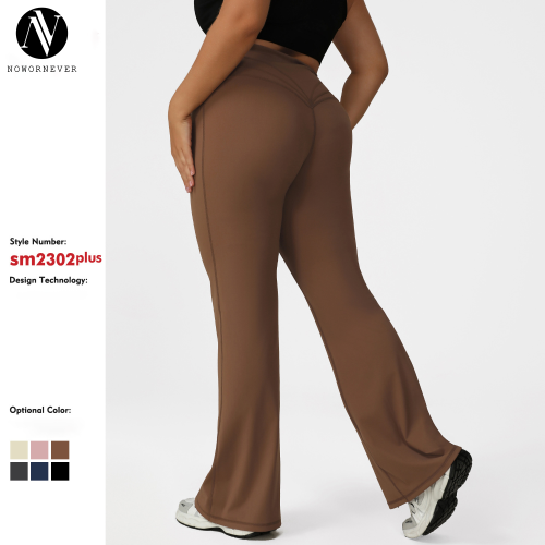 Plus Size Flared Yoga Pants OEM/ODM Wholesale Supplier | High-Waist Butt-Lift Nude-Feel Fitness Apparel for Brands & Retailers Custom Manufacturingsm2302plus