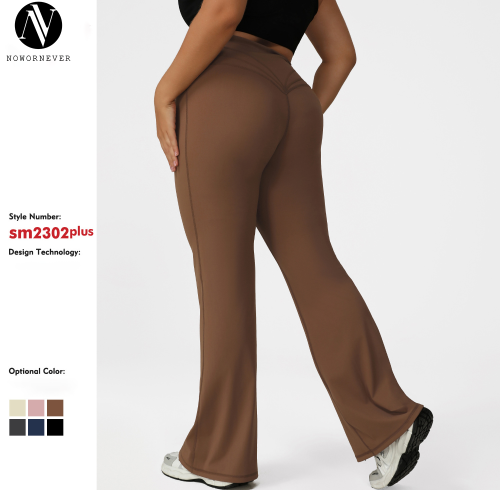 Plus Size Flared Yoga Pants OEM/ODM Wholesale Supplier | High-Waist Butt-Lift Nude-Feel Fitness Apparel for Brands & Retailers Custom Manufacturingsm2302plus
