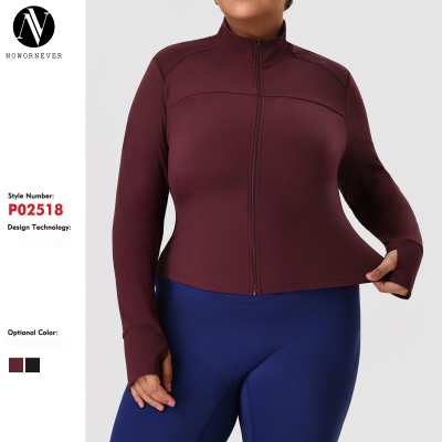 Custom Plus Size Fitness Jacket Wholesale Supplier & ODM Services – High-Stretch Zip-Up Sports Outerwear for Activewear & Gym Apparel Importers, Contract ManufacturingP02518.