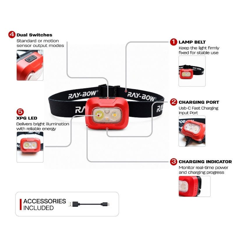magnetic hard hat headlamp exploded view diagram