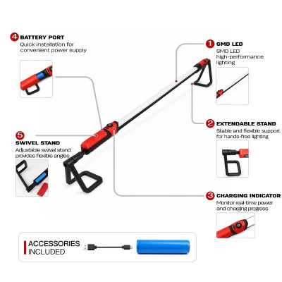 UNDERHOOD LIGHT | 2000 lm USB-C Bar Lamp with 8000mAh Battery