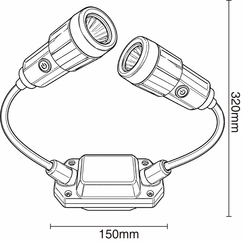 Dimension of flexible neck light​ XS-WTL8104