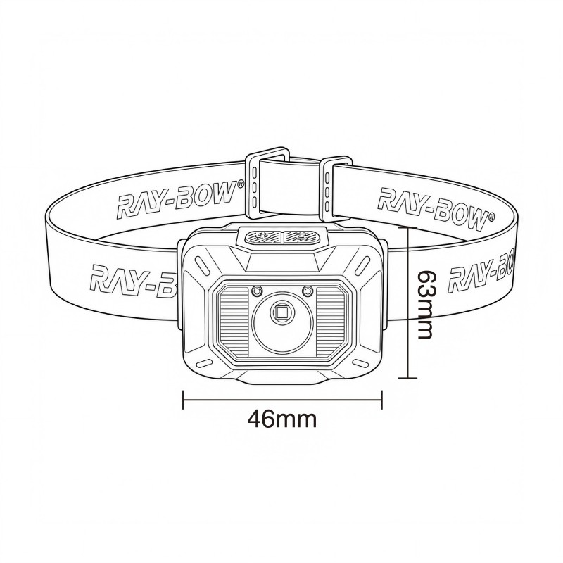 Dimension of headlamp for hard hat XS-A45