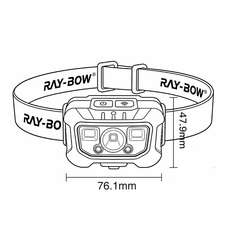 Dimension of compact rechargeable headlamp XS-H0004