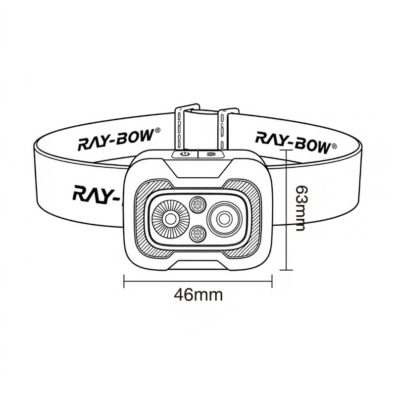 Dimension of headlamp for hard hat​ XS-A39