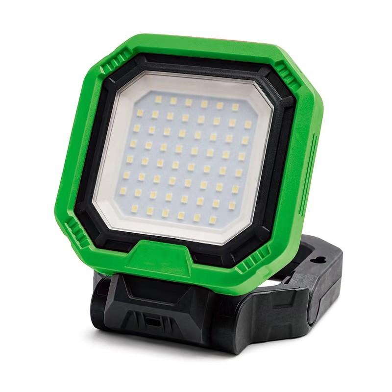 green led flood lamp with adjustable base, front product view for OEM color customization