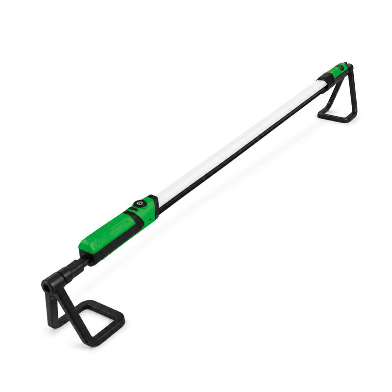 green custom underhood work light with foldable frame and black swivel supports for OEM color development