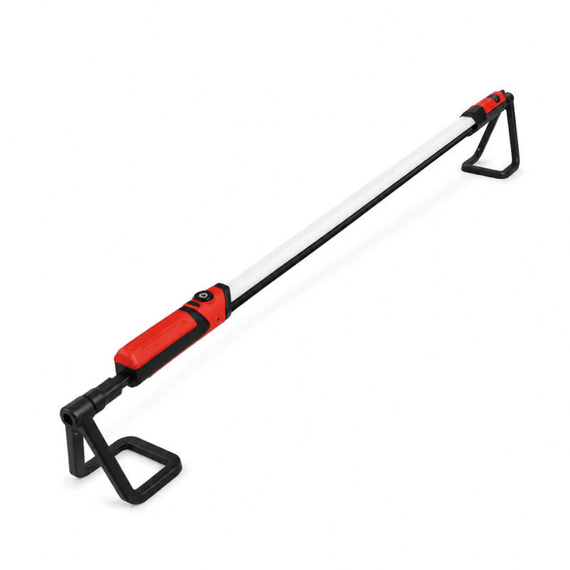 red underhood light with black support frame and long white SMD light bar for custom color presentation