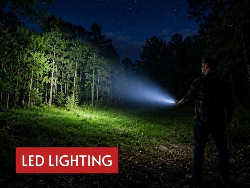 edc led flashlight used as a handheld white light for nighttime outdoor visibility