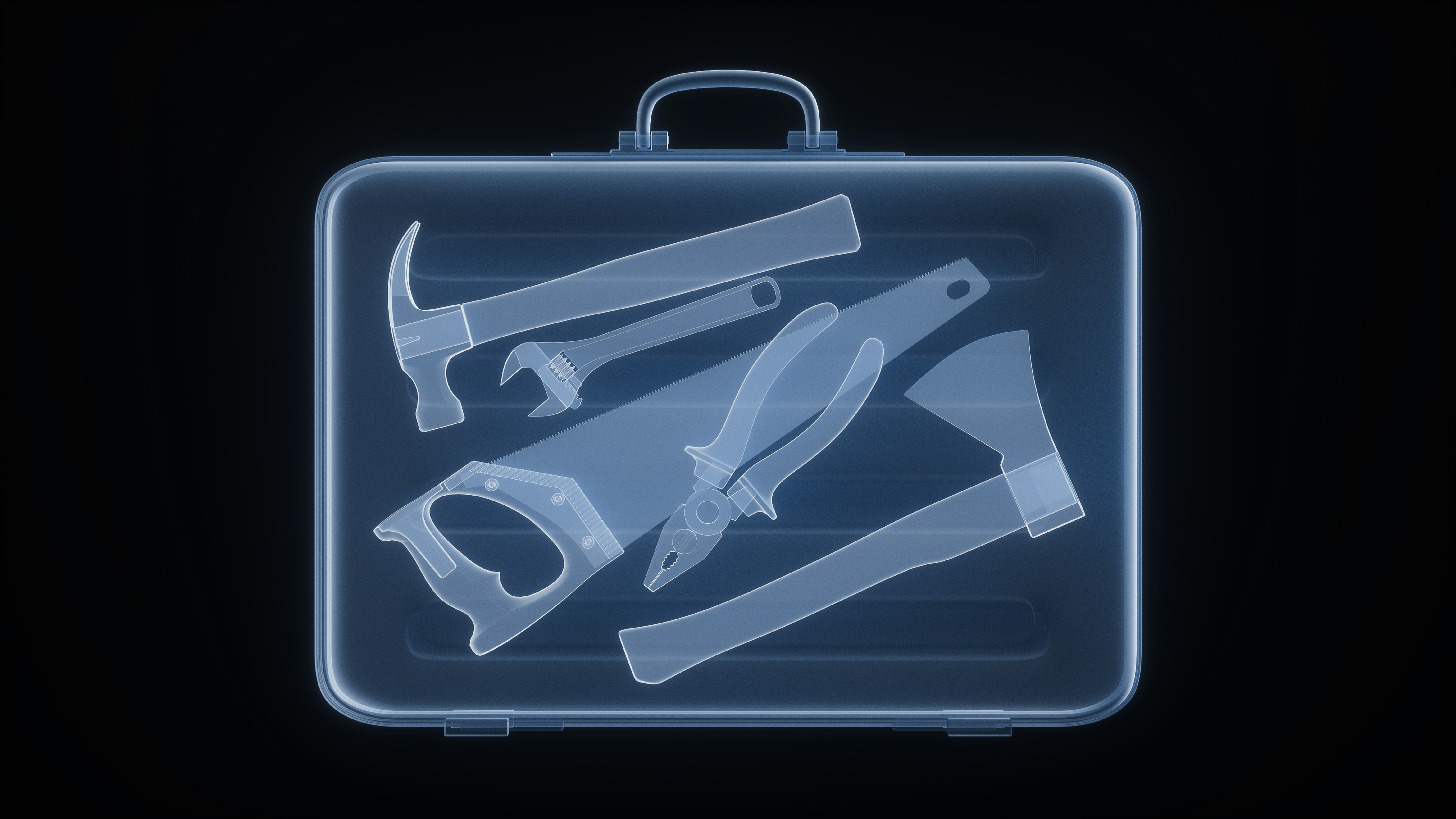 A foldable inspection light fitting easily into a toolbox.