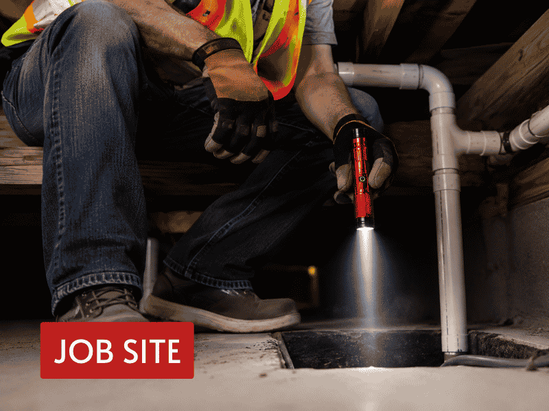 portable rechargeable inspection light for job site maintenance