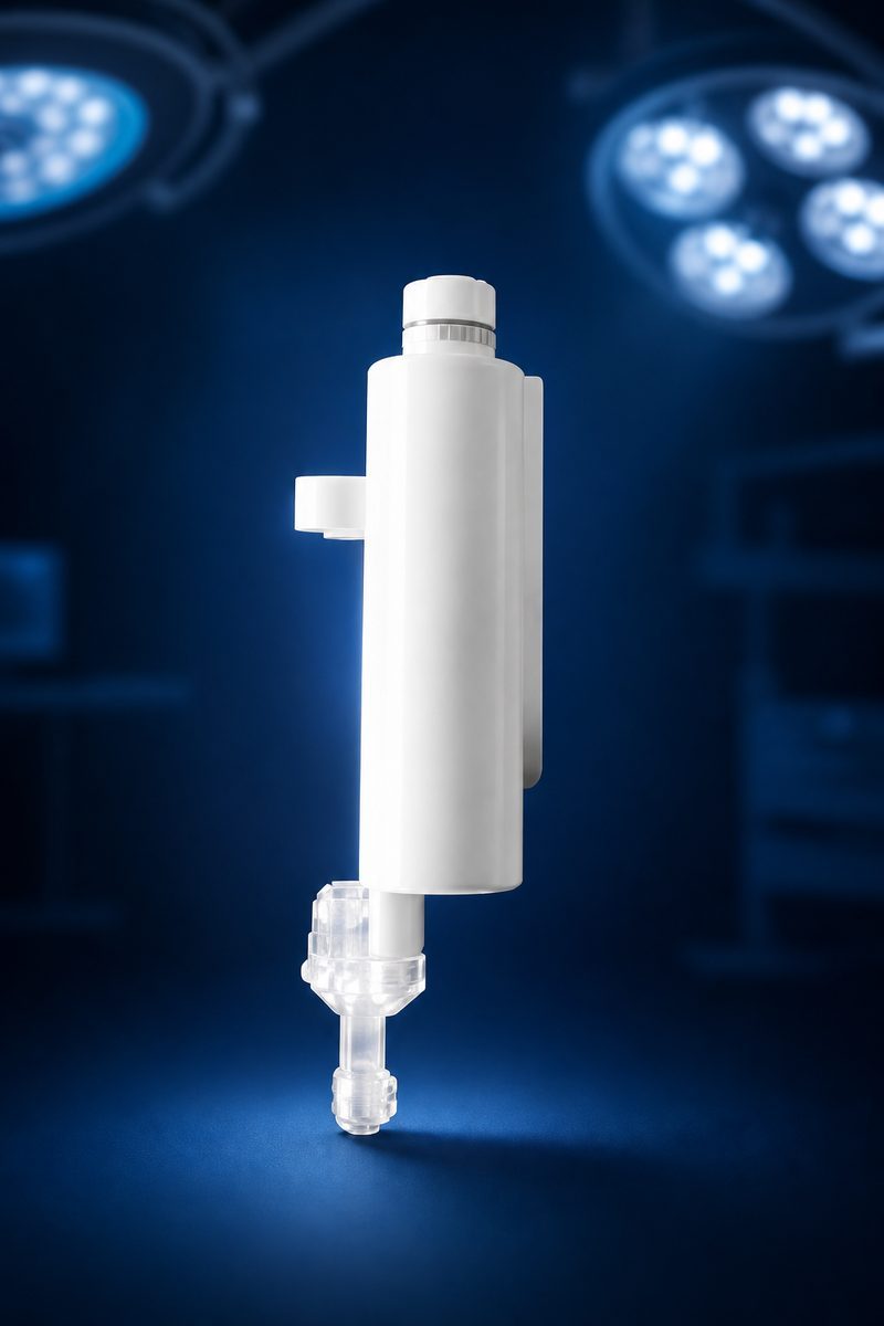 InfuSure piston gauge used for visible pressure reference