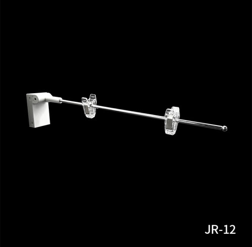 JR-12 Magnetic Hanging Poster Holder with Adjustable Arm and Clear Clips for Retail Display