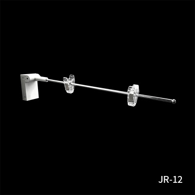 JR-12 Magnetic Hanging Poster Holder with Adjustable Arm and Clear Clips for Retail Display