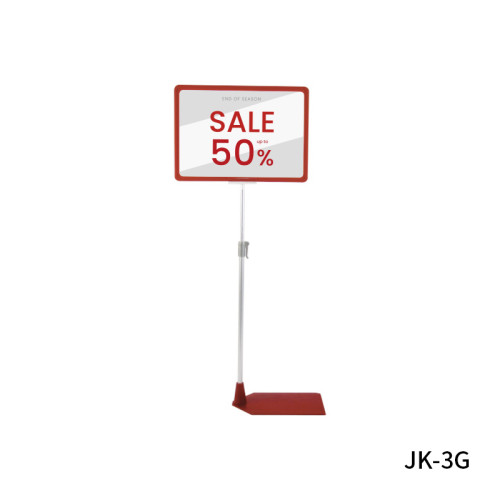 JK-3G Floor Standing Sign Holder with Plastic Base for Retail Promotions, Event Signage