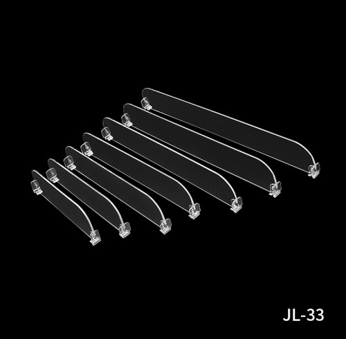 JL-33 Transparent Shelf Organizer Merchandise Shelf Divider for Retail Shelf Organization