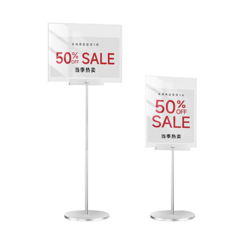 JL-113B KT Board Metal Display Rack Advertising Sign Display Stand with Acrylic Panel