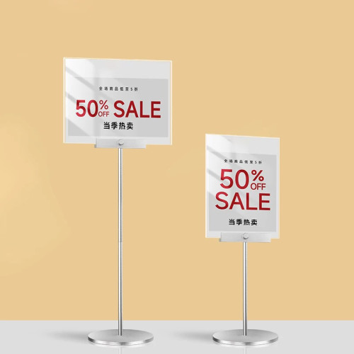 JL-113B KT Board Metal Display Rack Advertising Sign Display Stand with Acrylic Panel