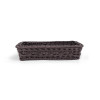 JZ-1 Rectangle Rattan Woven Plastic Basket Food Storage Organizer for Retail Produce Display